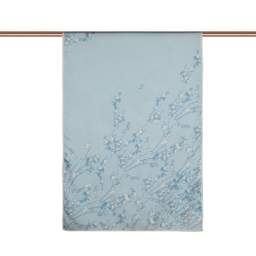 Baby Blue Cercis Flower Cotton Rayon Scarf