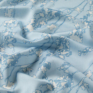 Baby Blue Cercis Flower Cotton Rayon Scarf - Thumbnail