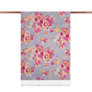 Baby Blue Dream Bouquet Silk Scarf - Thumbnail