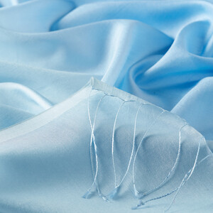 Baby Blue Gradient Silk Scarf - Thumbnail