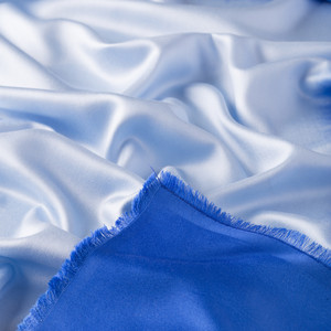 Baby Blue Gradient Silk Scarf - Thumbnail