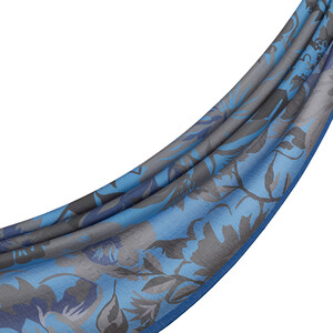 ipekevi - Baby Blue Grey Nihavent Print Tencel Scarf