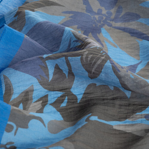 Baby Blue Grey Nihavent Print Tencel Scarf