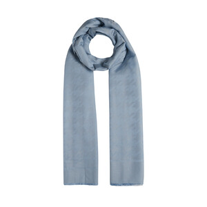 Baby blue Houndstooth Cotton Silk Scarf - Thumbnail