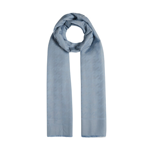 Baby blue Houndstooth Cotton Silk Scarf