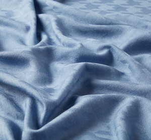 ipekevi - Baby Blue Houndstooth Patterned Wool Silk Scarf (1)