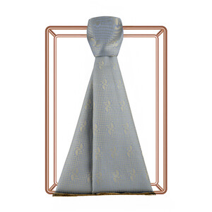 ipekevi - Baby Blue IE Monogram Cotton Silk Scarf