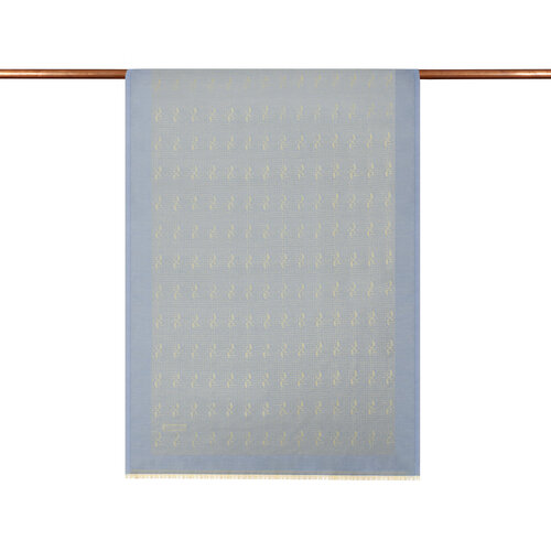 Baby Blue IE Monogram Cotton Silk Scarf