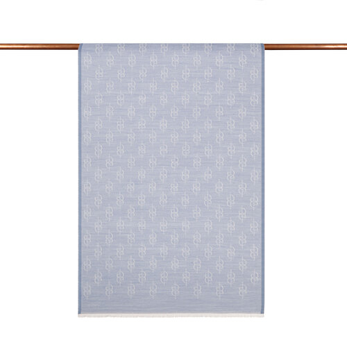 Baby Blue IE Monogram Wool Silk Scarf