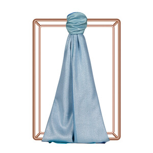 Baby Blue Lady Lurex Silk Scarf - Thumbnail