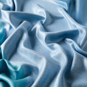 Baby Blue Lady Lurex Silk Scarf - Thumbnail