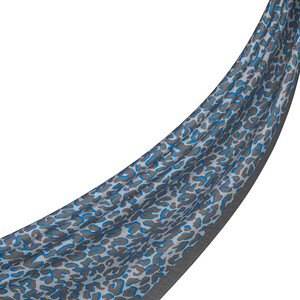 Baby Blue Leopar Print Tencel Scarves - Thumbnail