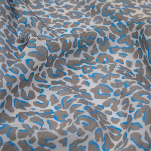 Baby Blue Leopar Print Tencel Scarves - Thumbnail