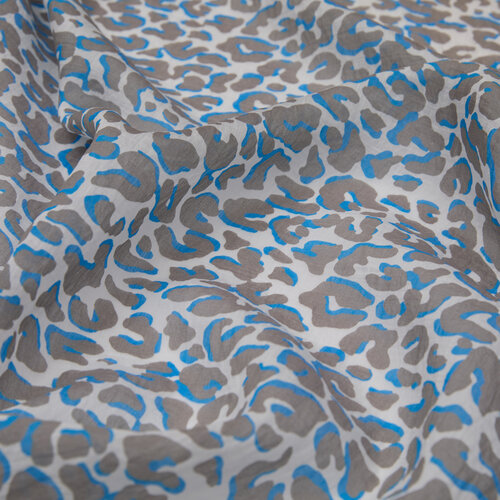 Baby Blue Leopar Print Tencel Scarves
