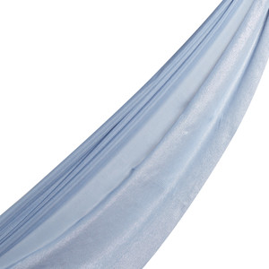 Baby Blue Lurex Cotton Silk Scarf - Thumbnail