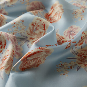 Baby Blue Memories Twill Silk Scarf - Thumbnail