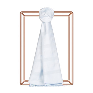 ipekevi - Baby Blue Mono Striped Silk Scarf