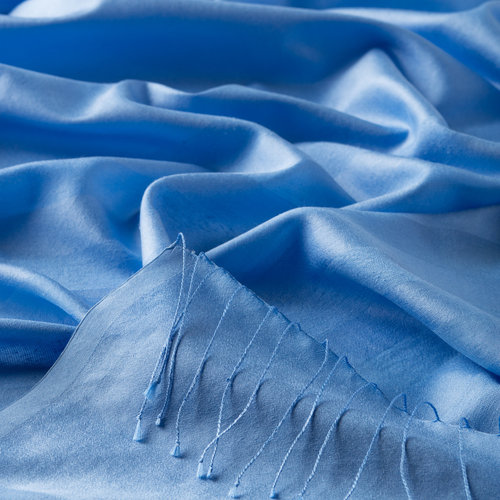 Baby Blue Mono Striped Silk Scarf