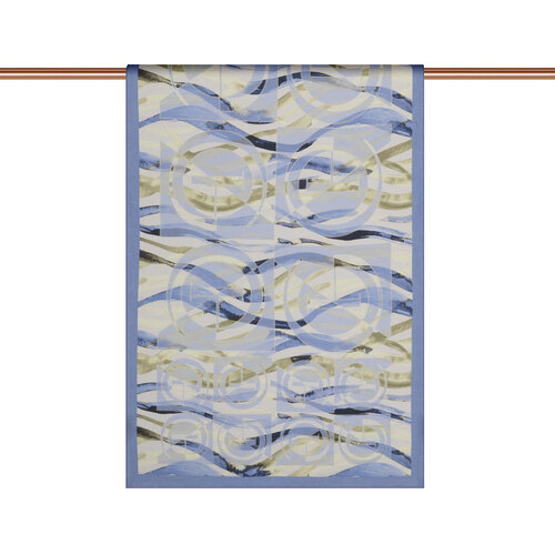 Baby Blue Mono Wave Print Tencel Scarf