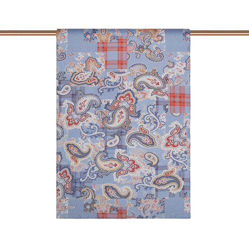 Baby Blue Patchwork Print Tencel Scarf