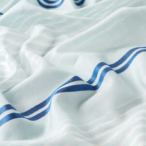 ipekevi - Baby Blue Perspective Line Pattern Cotton Silk Scarf (1)