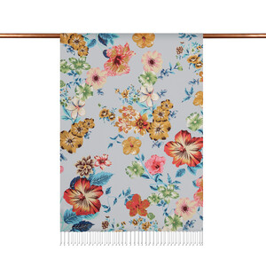 ipekevi - Baby Blue Petunia Print Silk Scarf (1)