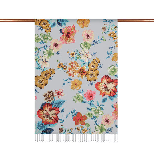 Baby Blue Petunia Print Silk Scarf