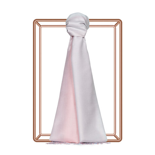 Baby Blue Pink Gradient Silk Scarf