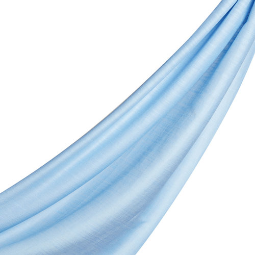 Baby Blue Plain Cotton Silk Scarf