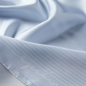 Baby Blue Prive Twill Silk Scarf - Thumbnail