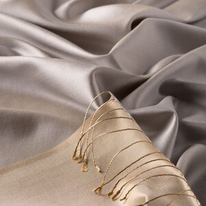 Baby Blue Reversible Silk Neck Scarf - Thumbnail