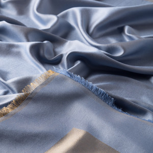 Baby Blue Reversible Silk Scarf - Thumbnail