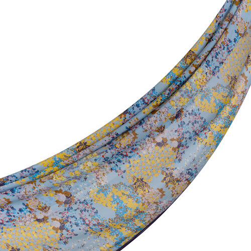 Baby Blue Rich Rose Cotton Scarf