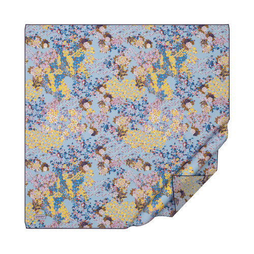 Baby Blue Rich Rose Cotton Scarf