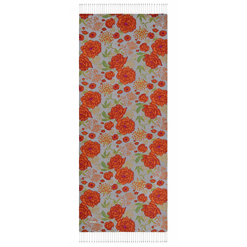 Baby Blue Rosa Patterned Twill Silk Scarf Baby Blue Rosa Patterned Twill Silk Scarf