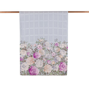 Baby Blue Rose Garden Saten Silk Scarf - Thumbnail