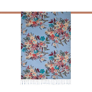 ipekevi - Baby Blue Spring Breeze Print Modal Silk Scarf (1)