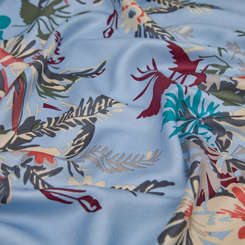Baby Blue Spring Breeze Print Modal Silk Scarf
