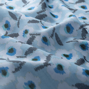 Baby Blue Spring Flowers Cotton Scarf - Thumbnail