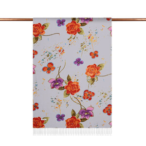 ipekevi - Baby Blue Summer Garden Print Silk Scarf (1)