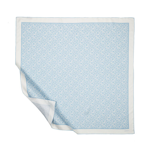 Baby Blue Typo Monogram Silk Twill Scarf