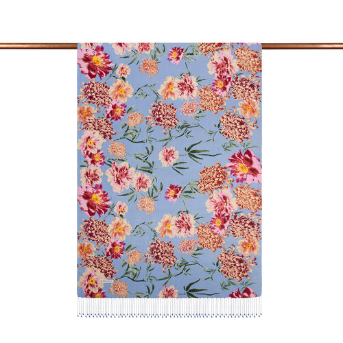 Baby Blue Wild Garden Print Silk Scarf Baby Blue Wild Garden Print Silk Scarf