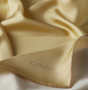 Baby Yellow Plain Silk Twill Scarf - Thumbnail