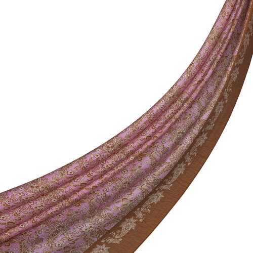 Bakır Pudra Mezopotamya Model 06 Desenli Tensel Şal