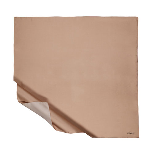 Beige Plain Silk Twill Scarf