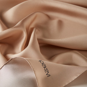 ipekevi - Beige Plain Silk Twill Scarf (1)