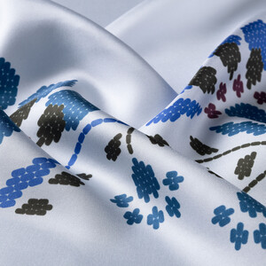 ipekevi - Bebe Mavisi Kanaviçe Tivil İpek Eşarp (1)