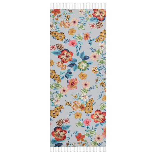 Bebe Mavisi Petunya Desenli İpek Şal