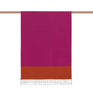 شال حرير فاخر ذو وجهين لون بنفسجي وأزرق - Thumbnail