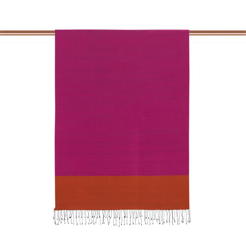 شال حرير فاخر ذو وجهين لون بنفسجي وأزرق